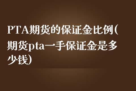 PTA期货的保证金比例(期货pta一手保证金是多少钱)