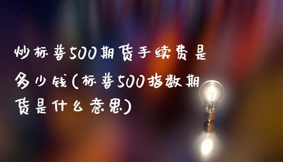 炒标普500期货手续费是多少钱(标普500指数期货是什么意思)