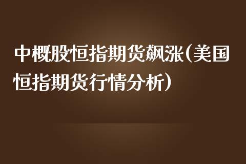 中概股恒指期货飙涨(美国恒指期货行情分析)