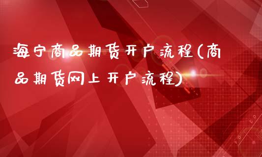 海宁商品期货开户流程(商品期货网上开户流程)