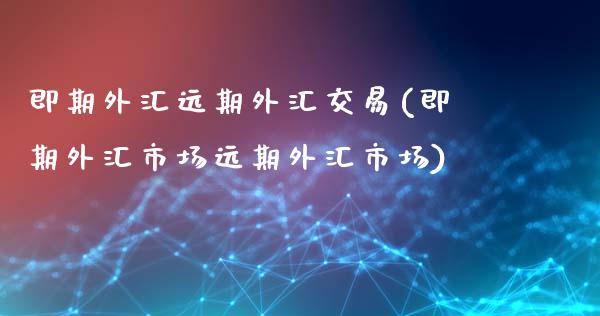 即期外汇远期外汇交易(即期外汇市场远期外汇市场)