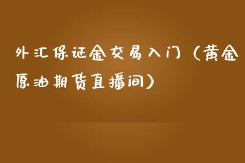 外汇保证金交易入门（黄金原油期货直播间）