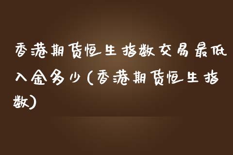 香港期货恒生指数交易最低入金多少(香港期货恒生指数)