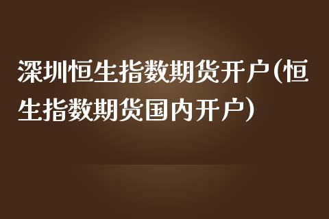 深圳恒生指数期货开户(恒生指数期货国内开户)