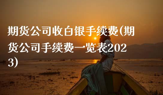 期货公司收白银手续费(期货公司手续费一览表2023)