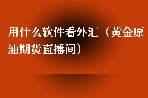 用什么软件看外汇（黄金原油期货直播间）