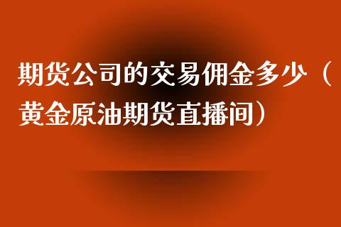 期货公司的交易佣金多少（黄金原油期货直播间）