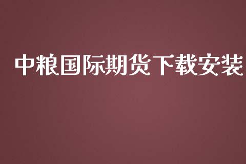 中粮国际期货下载安装