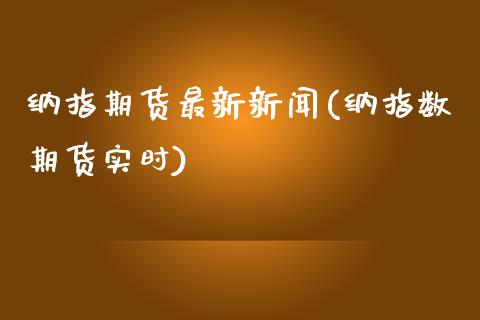 纳指期货最新新闻(纳指数期货实时)