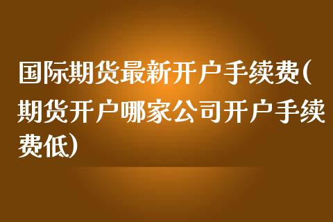 国际期货最新开户手续费(期货开户哪家公司开户手续费低)