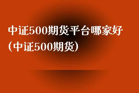 中证500期货平台哪家好(中证500期货)