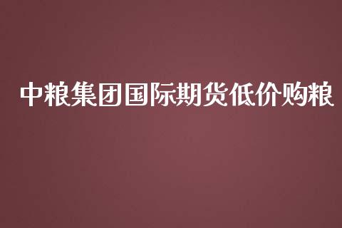 中粮集团国际期货低价购粮