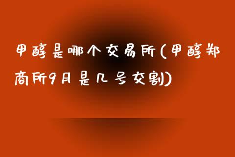 甲醇是哪个交易所(甲醇郑商所9月是几号交割)