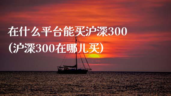 在什么平台能买沪深300(沪深300在哪儿买)