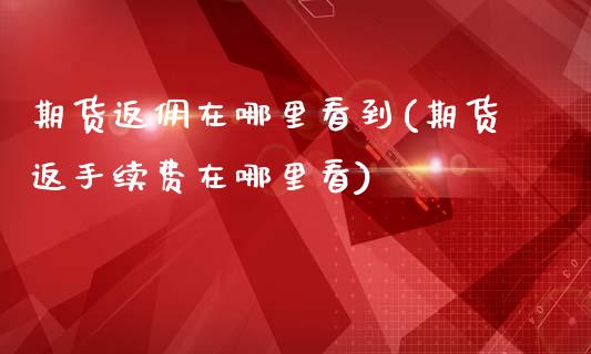 期货返佣在哪里看到(期货返手续费在哪里看)