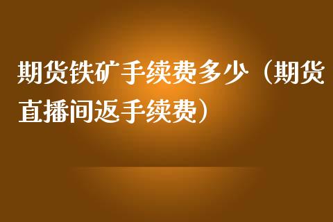 期货铁矿手续费多少（期货直播间返手续费）