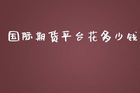 国际期货平台花多少钱