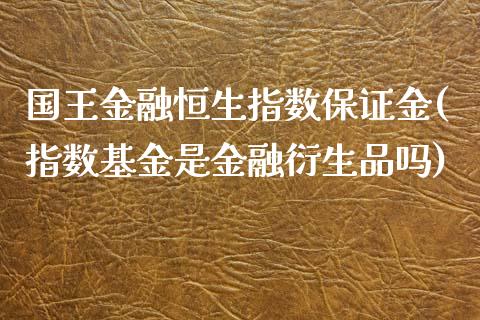 国王金融恒生指数保证金(指数基金是金融衍生品吗)