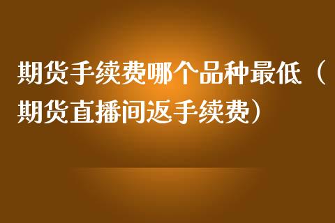 期货手续费哪个品种最低（期货直播间返手续费）