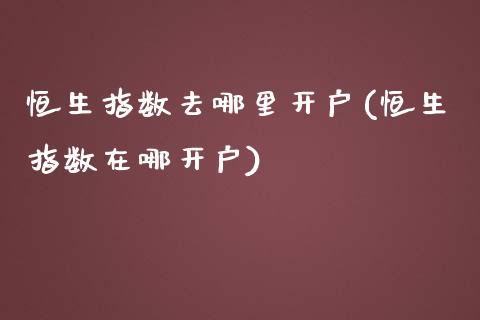 恒生指数去哪里开户(恒生指数在哪开户)