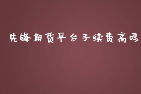 先锋期货平台手续费高吗