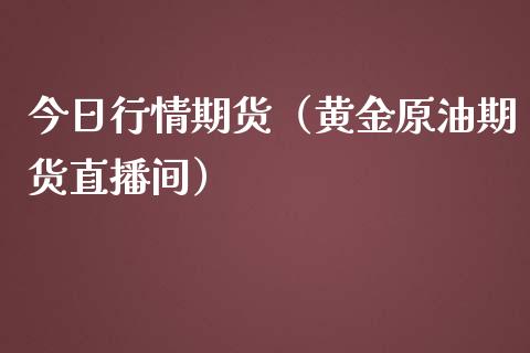 今日行情期货（黄金原油期货直播间）