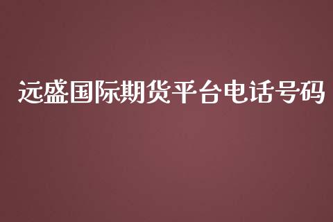 远盛国际期货平台电话号码