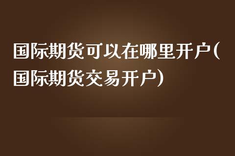 国际期货可以在哪里开户(国际期货交易开户)