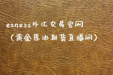 exness外汇交易官网（黄金原油期货直播间）