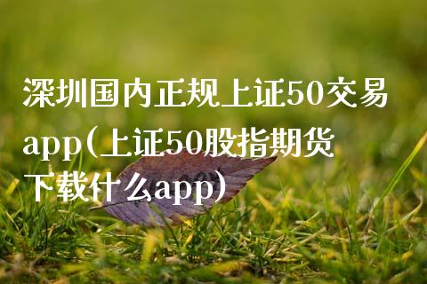 深圳国内正规上证50交易app(上证50股指期货下载什么app)