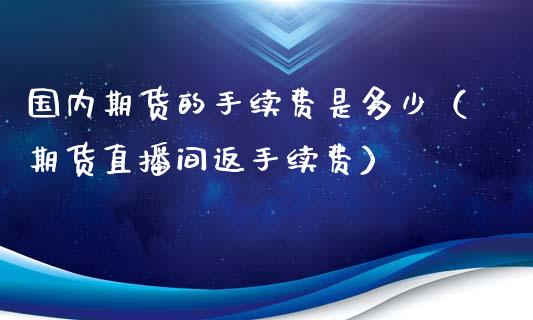 国内期货的手续费是多少（期货直播间返手续费）