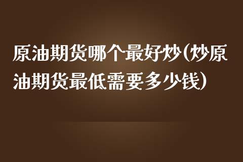 原油期货哪个最好炒(炒原油期货最低需要多少钱)