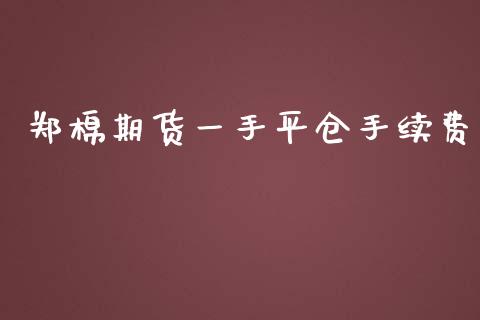 郑棉期货一手平仓手续费