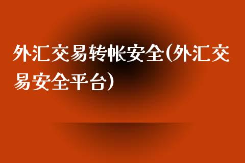 外汇交易转帐安全(外汇交易安全平台)