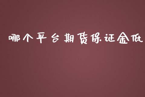 哪个平台期货保证金低