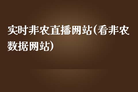 实时非农直播网站(看非农数据网站)