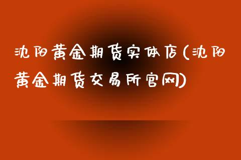 沈阳黄金期货实体店(沈阳黄金期货交易所官网)