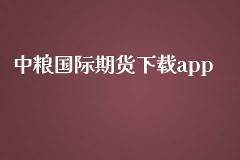 中粮国际期货下载app