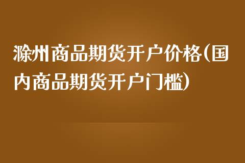 滁州商品期货开户价格(国内商品期货开户门槛)