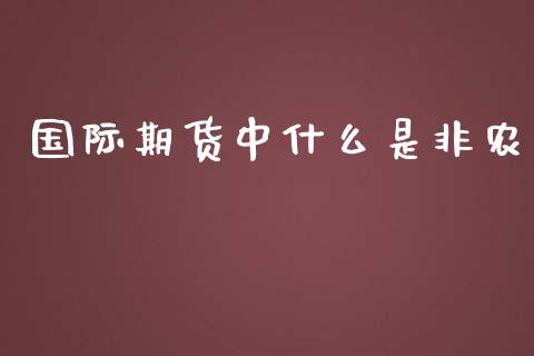 国际期货中什么是非农