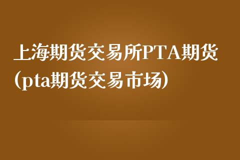 上海期货交易所PTA期货(pta期货交易市场)