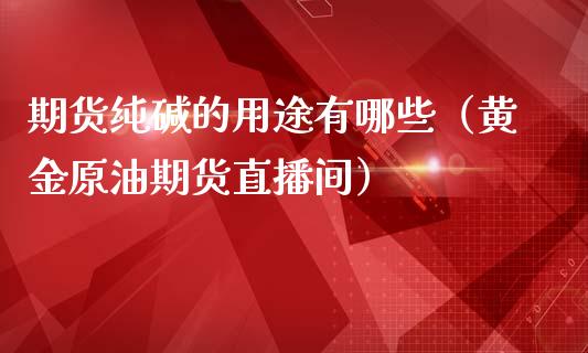 期货纯碱的用途有哪些（黄金原油期货直播间）