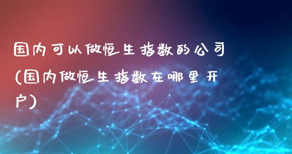 国内可以做恒生指数的公司(国内做恒生指数在哪里开户)