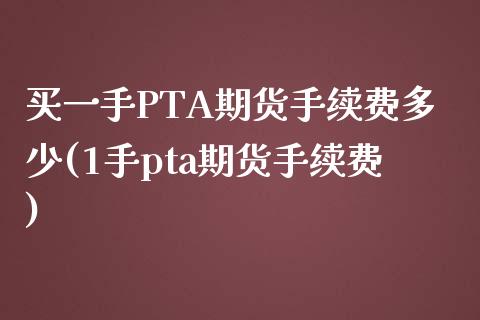 买一手PTA期货手续费多少(1手pta期货手续费)