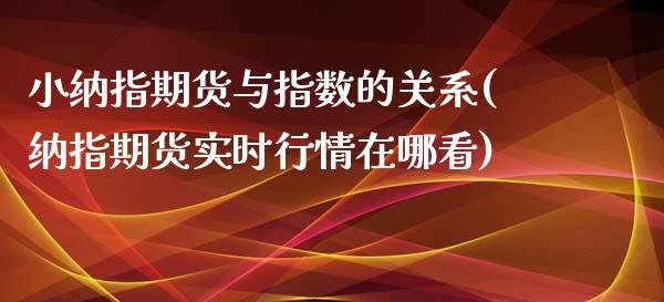 小纳指期货与指数的关系(纳指期货实时行情在哪看)