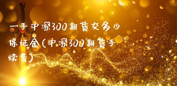 一手沪深300期货交多少保证金(沪深300期货手续费)