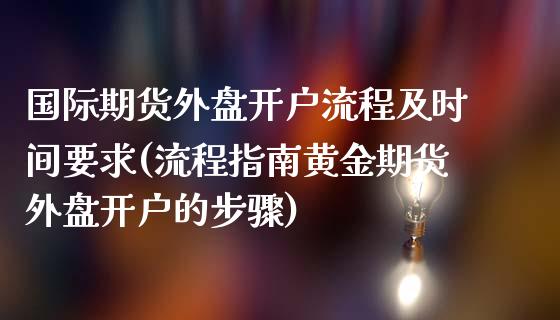 国际期货外盘开户流程及时间要求(流程指南黄金期货外盘开户的步骤)