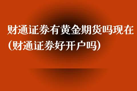 财通证券有黄金期货吗现在(财通证券好开户吗)