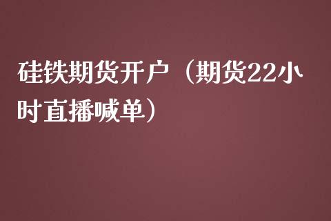 硅铁期货开户（期货22小时直播喊单）