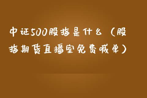 中证500股指是什么（股指期货直播室免费喊单）